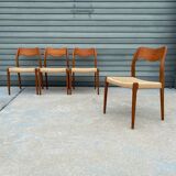 Set of 4 Niels Otto Moller model 71 chairs