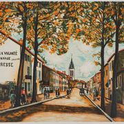 Maurice Utrillo: La Vacheresse, national road to Anse (Rhône), signed lithograph
