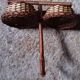 Small vintage wicker double basket