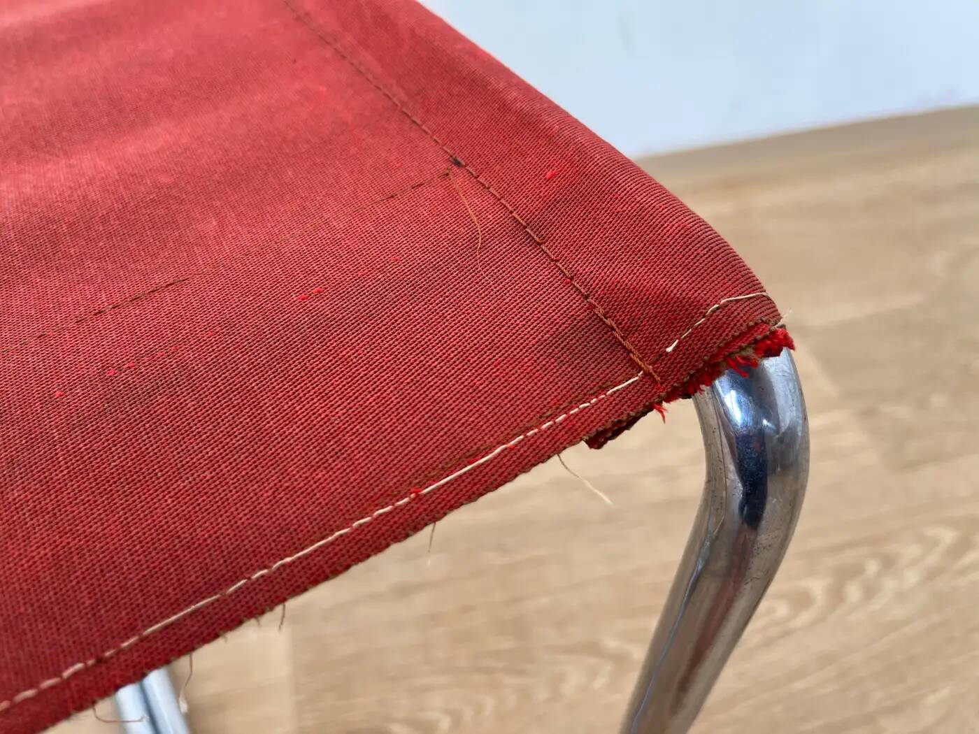 Tabouret Bauhaus chromé Thonet B8 de Marcel Breuer, 1930 'Eisengarn'