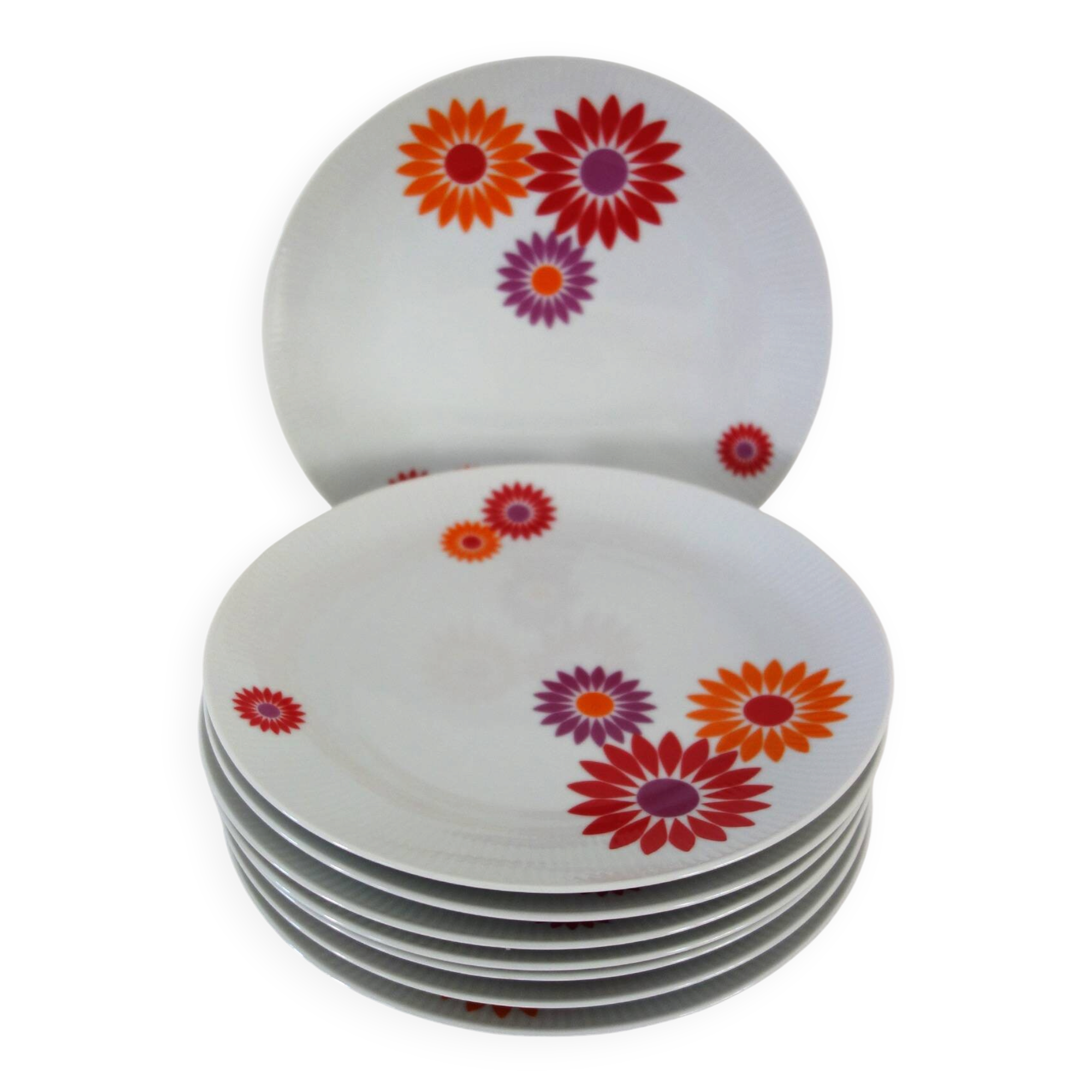 8 Flat Plates Seltmann Weiden West Germany 70s