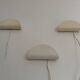 Set of three cream metal wall lights by Nordlux, 1980s, Sweden.