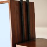 Vintage Italian bookcase in wood and metal, 1960