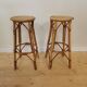 Bar et tabourets en rotin des années 50/60