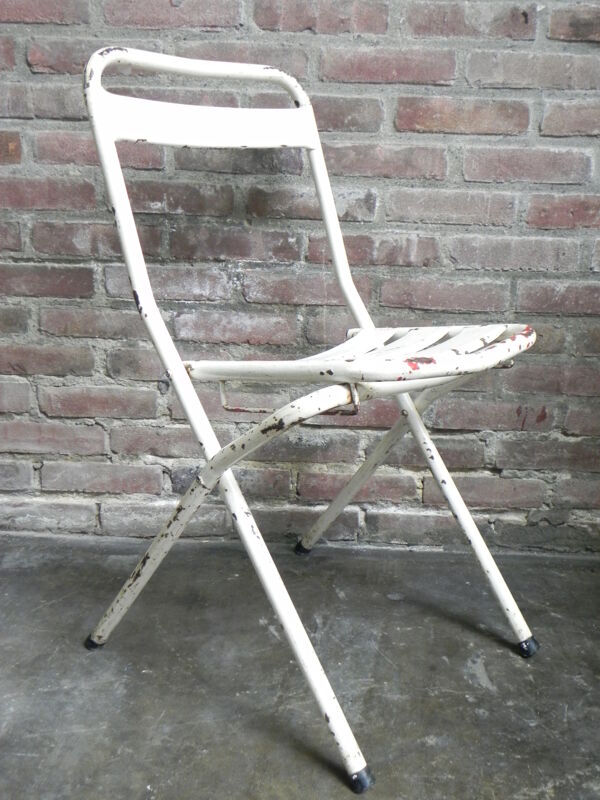 Chaise pliante en acier industriel