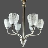 Art deco tulip chandelier by degue