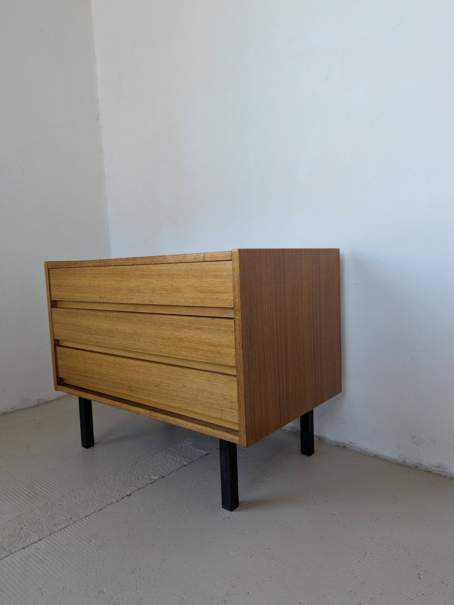 Small chest of drawers, bedside table from the 60s, rosewood.