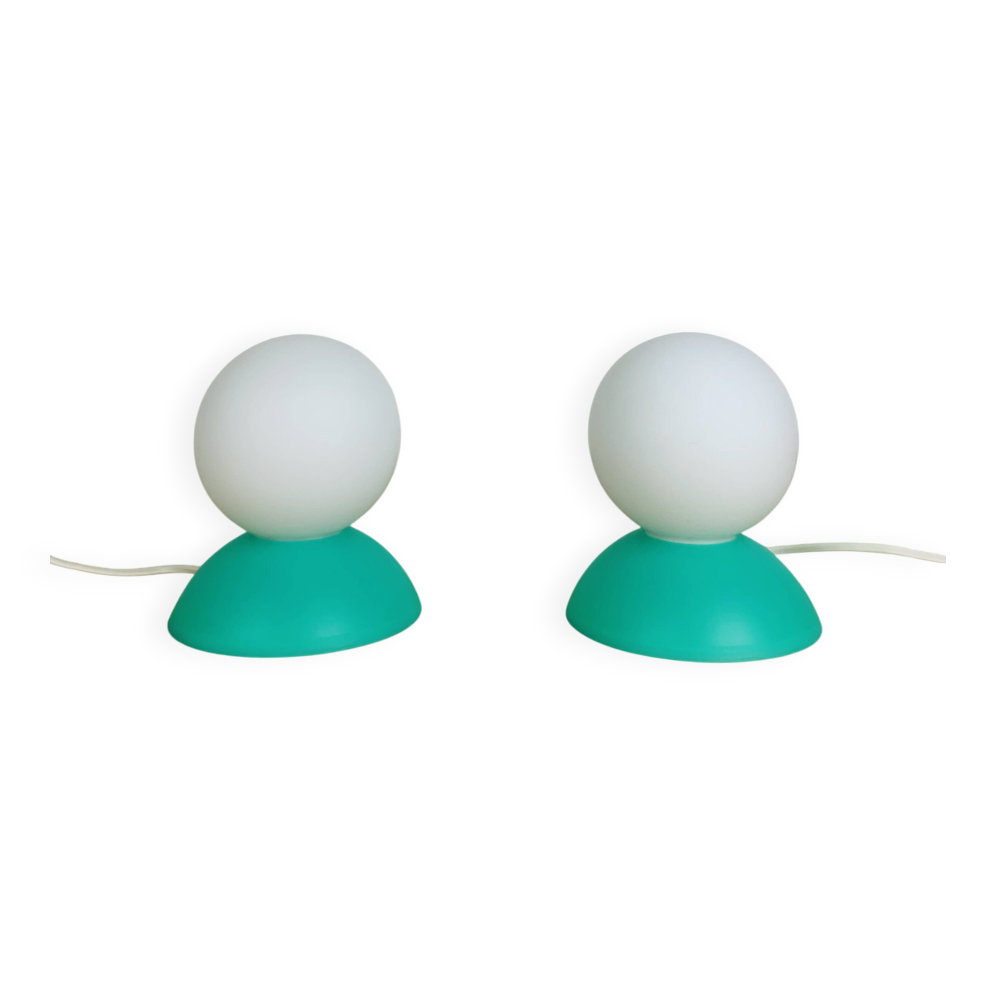 Paire de lampes boules style memphis, années 80