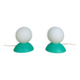 Paire de lampes boules style memphis, années 80