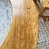 Set of round table and 4 rounded benches, 1950