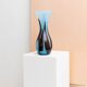 XL Murano glass vase - light blue and brown - mid-century vintage design table decoration - Italy 1970s
