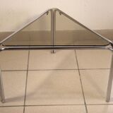 Coffee table chrome and glass 1970