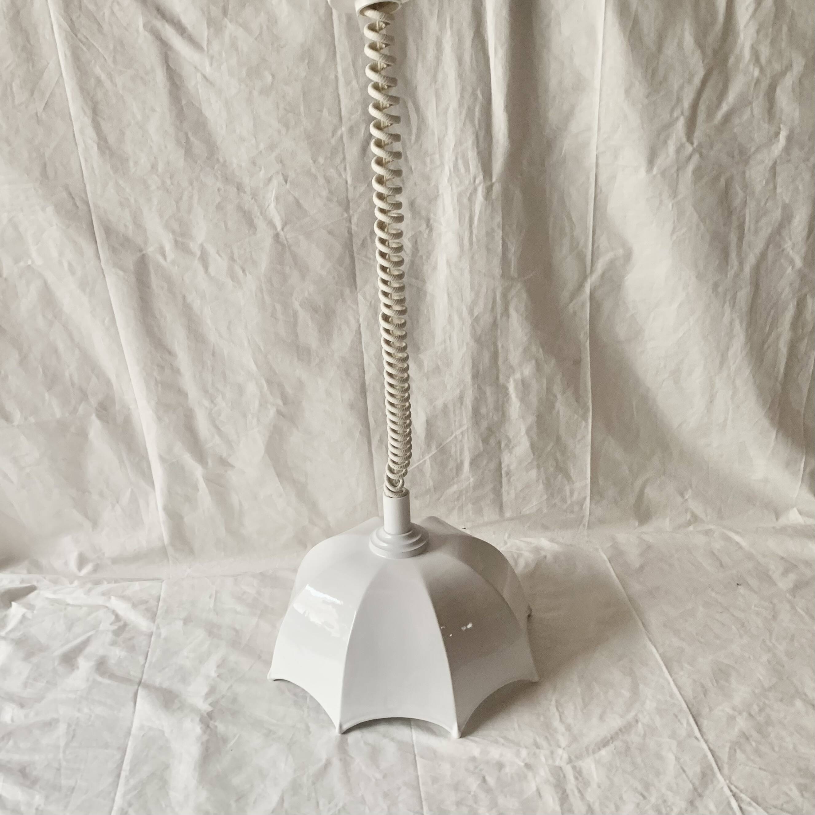 Vintage white ceramic up-and-down pendant light