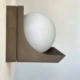 Pair of vintage wall lights, RAAK W1804, brown Bakelite and opaline, Netherlands