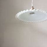Old hanging lamp in dented opaline