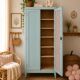 Vintage Parisian wardrobe in grey-blue green.