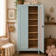 Armoire parisienne vintage bleu vert grisé