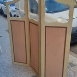 Screen or screen in painted wood and painted canvas