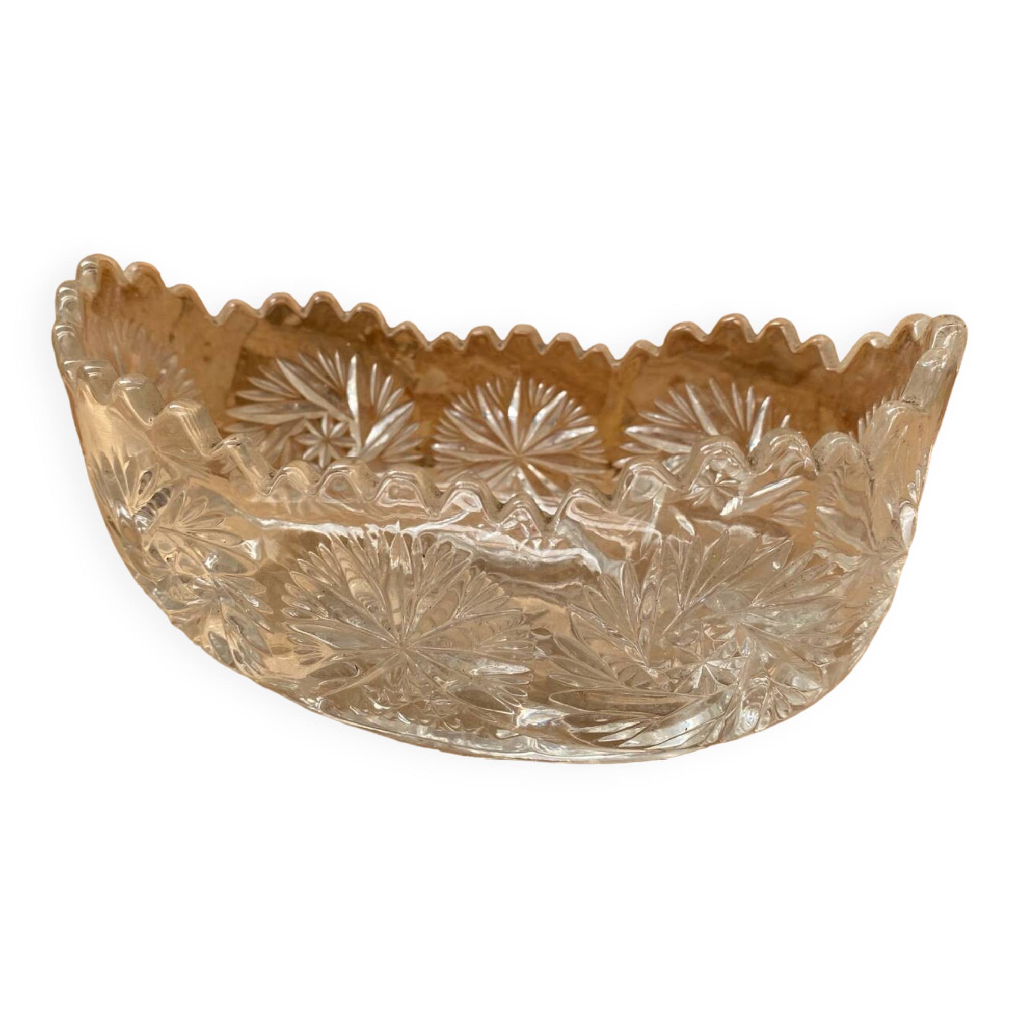 Antique cut crystal centerpiece cup 50s vintage