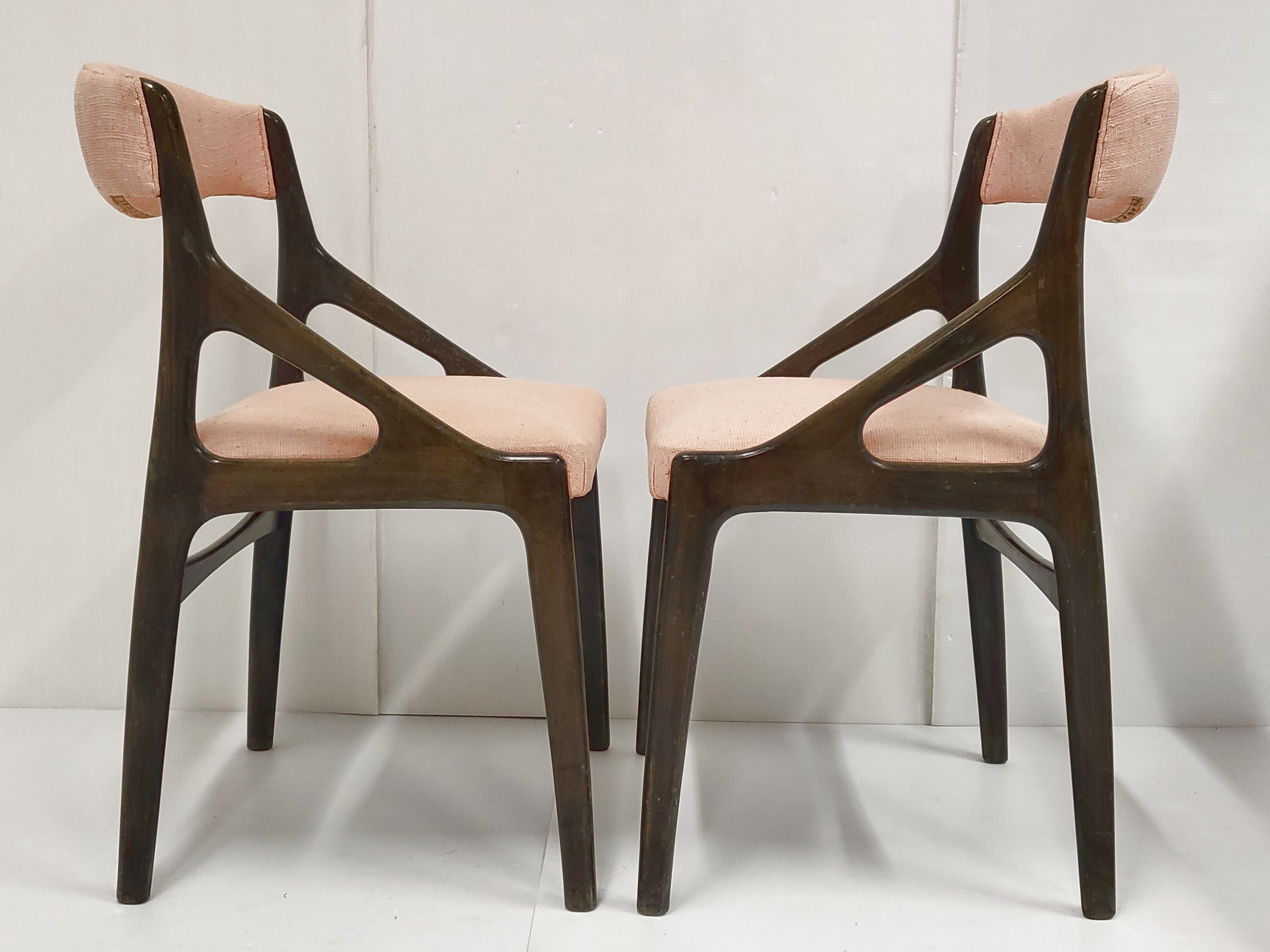 Suite de 6 chaises scandinaves 1960