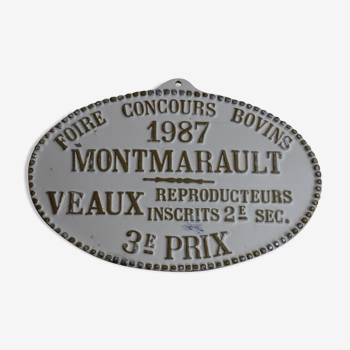 Plaque concours agricole Montmarault 1987