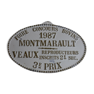 Montmarault 1987 agricultural competition plate