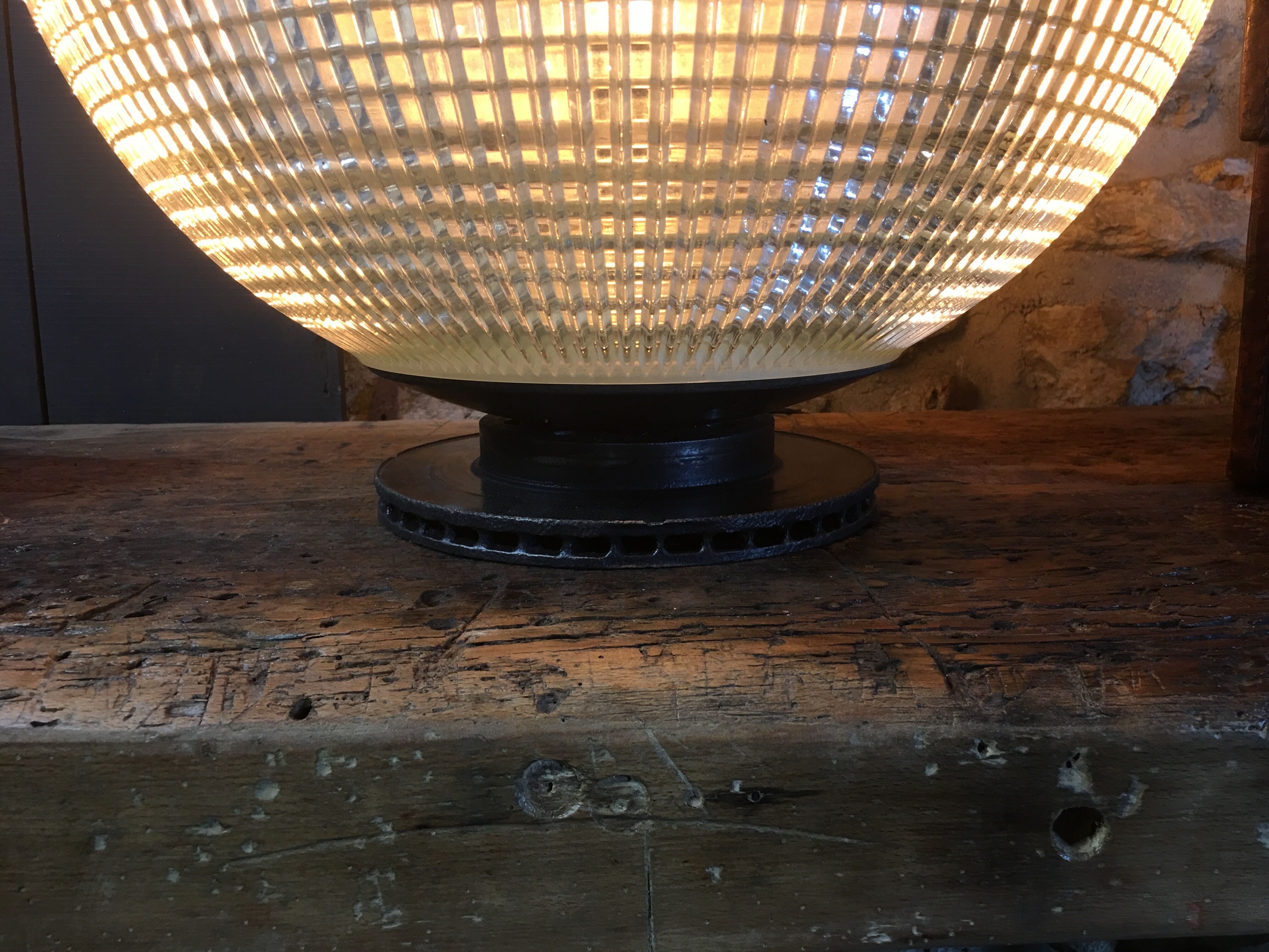 Holophane ball on plinth 1950, 50 cm diameter