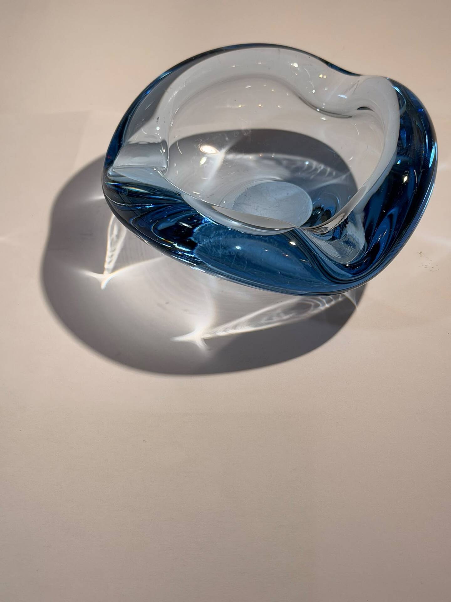 Blue ashtray from the "Akva" series by Per Lütken for Holmegaard