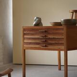 Large Danish drawing cabinet from the mid-century in pine and beech, 1960s.