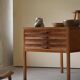 Large Danish drawing cabinet from the mid-century in pine and beech, 1960s.