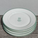4 monogrammed dessert plates