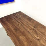 Large solid pine farmhouse table with spindle legs