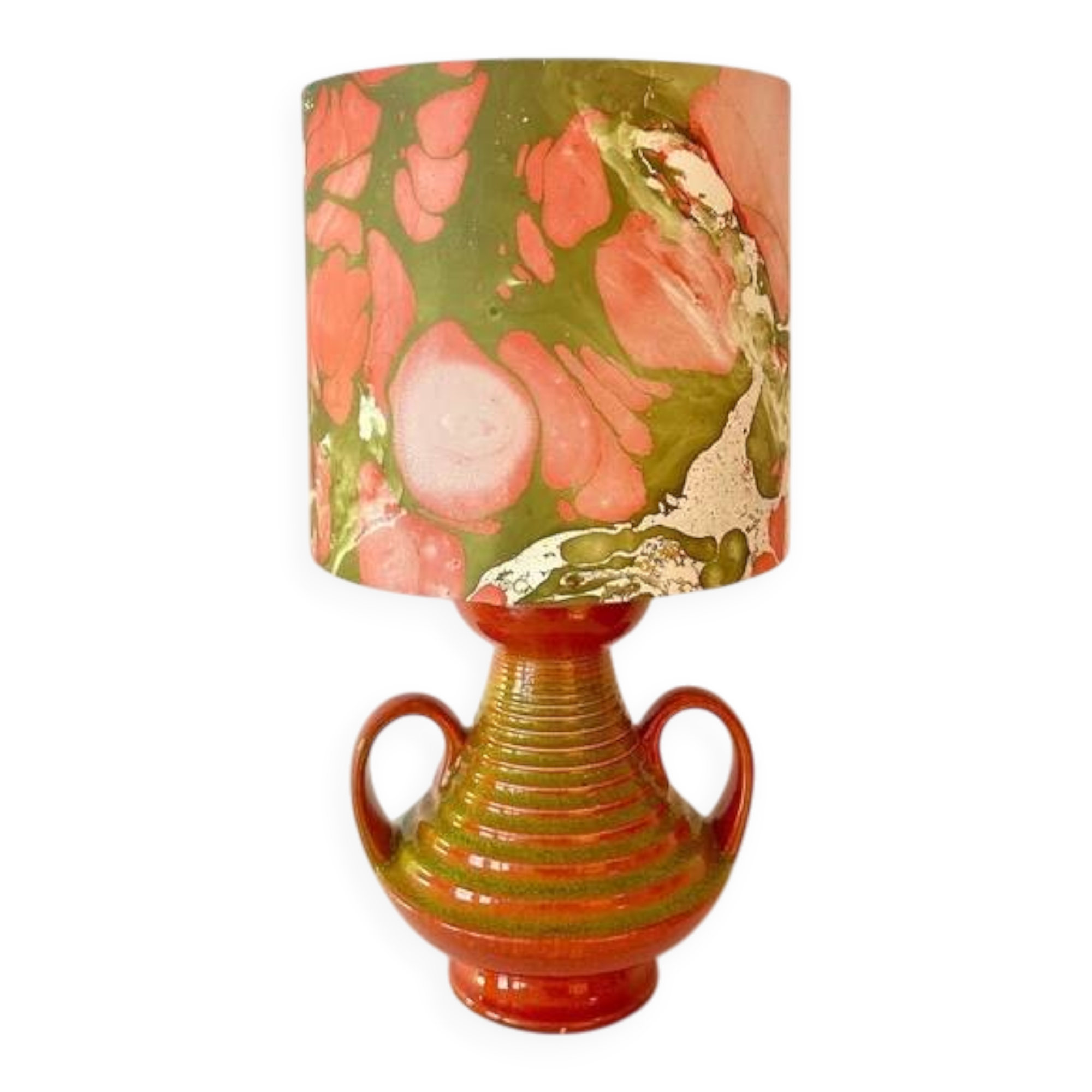 1970s sculptural vase lamp - exceptional studio ceramics