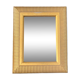 Miroir décor strié et doré