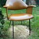 Fauteuil de bureau Italien Skaï havane vers 1950
