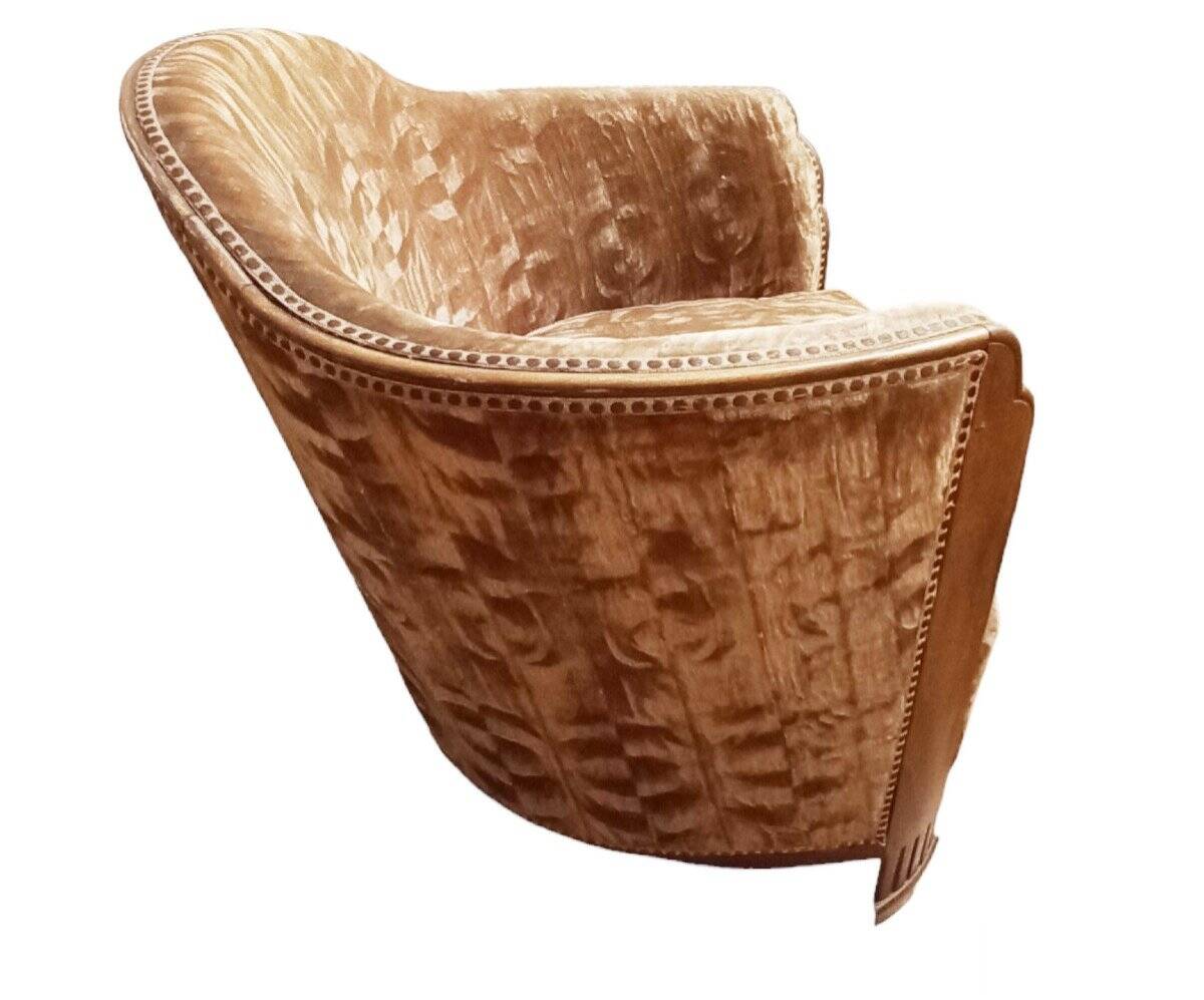 Set of 2 Art Deco armchairs and 2 low chairs in mahogany 1930