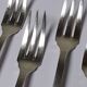6 vintage/antique silver-plated trident forks, art deco style, SFAM