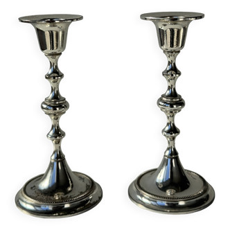 Pair of small silver candlesticks