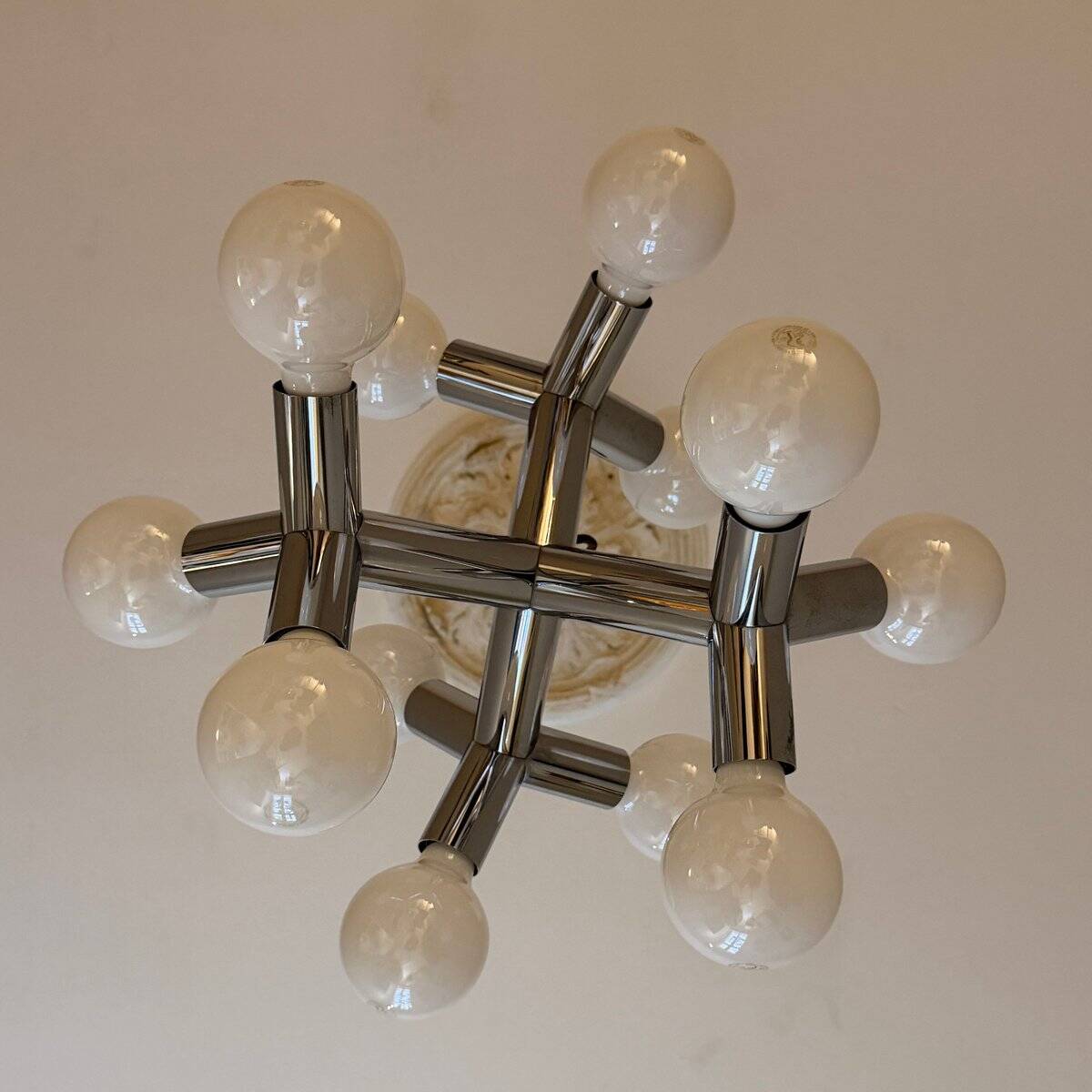 Space Age Atomic Chrome Chandelier by J.T. Kalmar, Germany, 1970