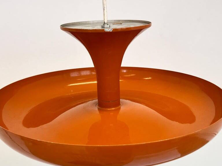 Very rare midcentury orange pendant, Denmark, 1970