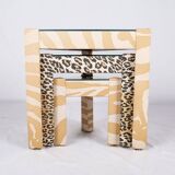 Set of nested tables upholstered, Pierre Frey, 1970s