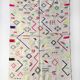 Kilim ecru carpet with colorful and fluorescent patterns 234x144cm