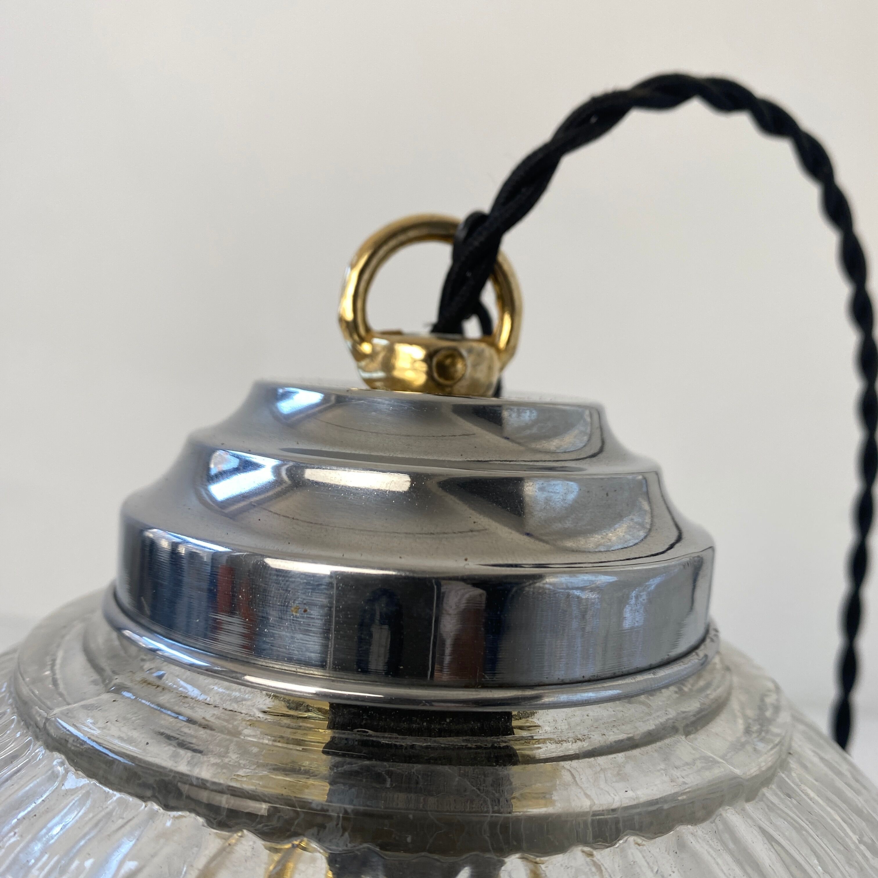 Pair of old pendant lamps art-deco