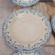 Set of 6 antique flat plates from Creil and Montereau, La Vallières service, 23 cm
