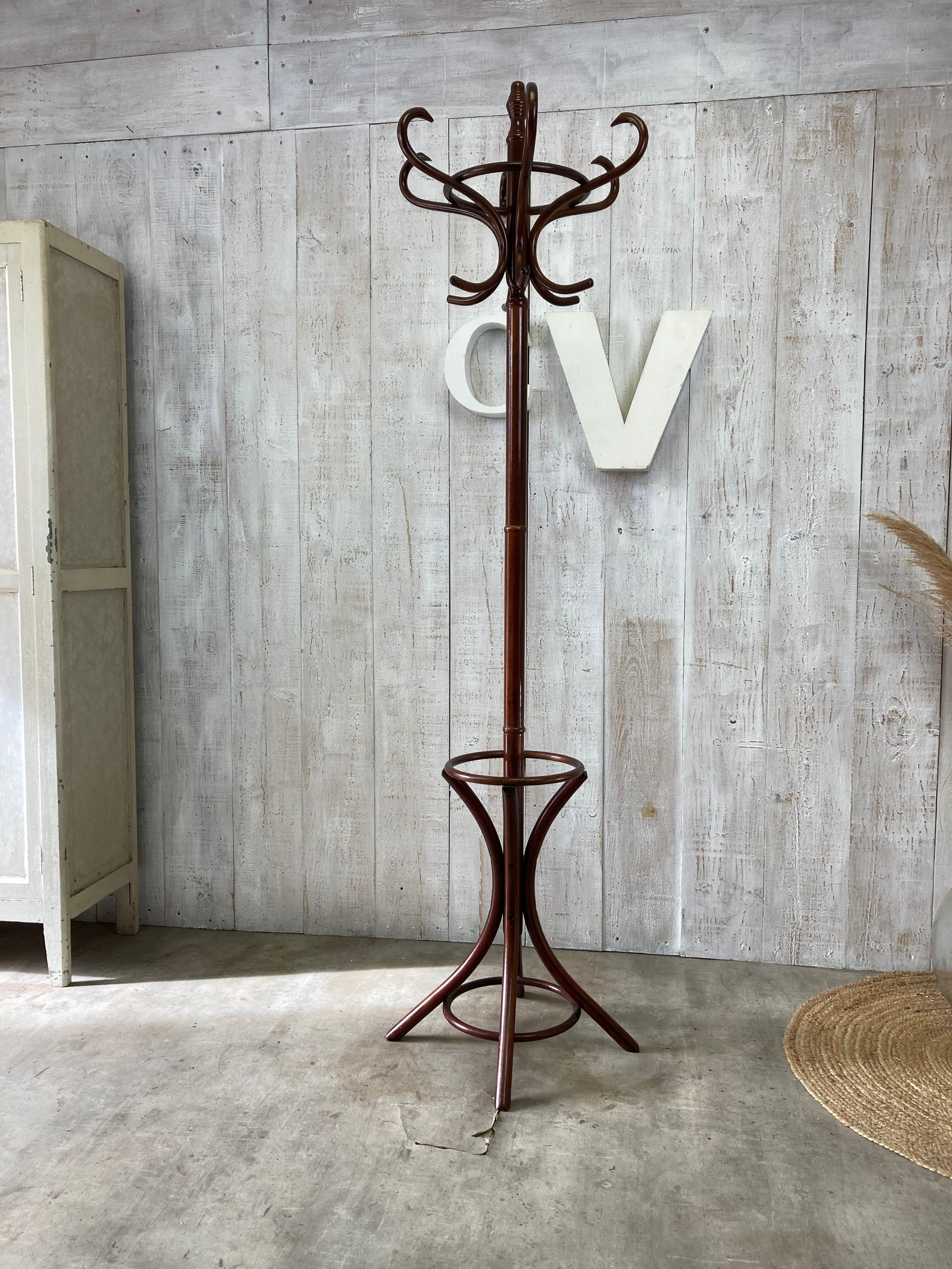 Curved wood coat racks