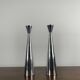 Pair of silver-plated metal candlesticks, Denmark