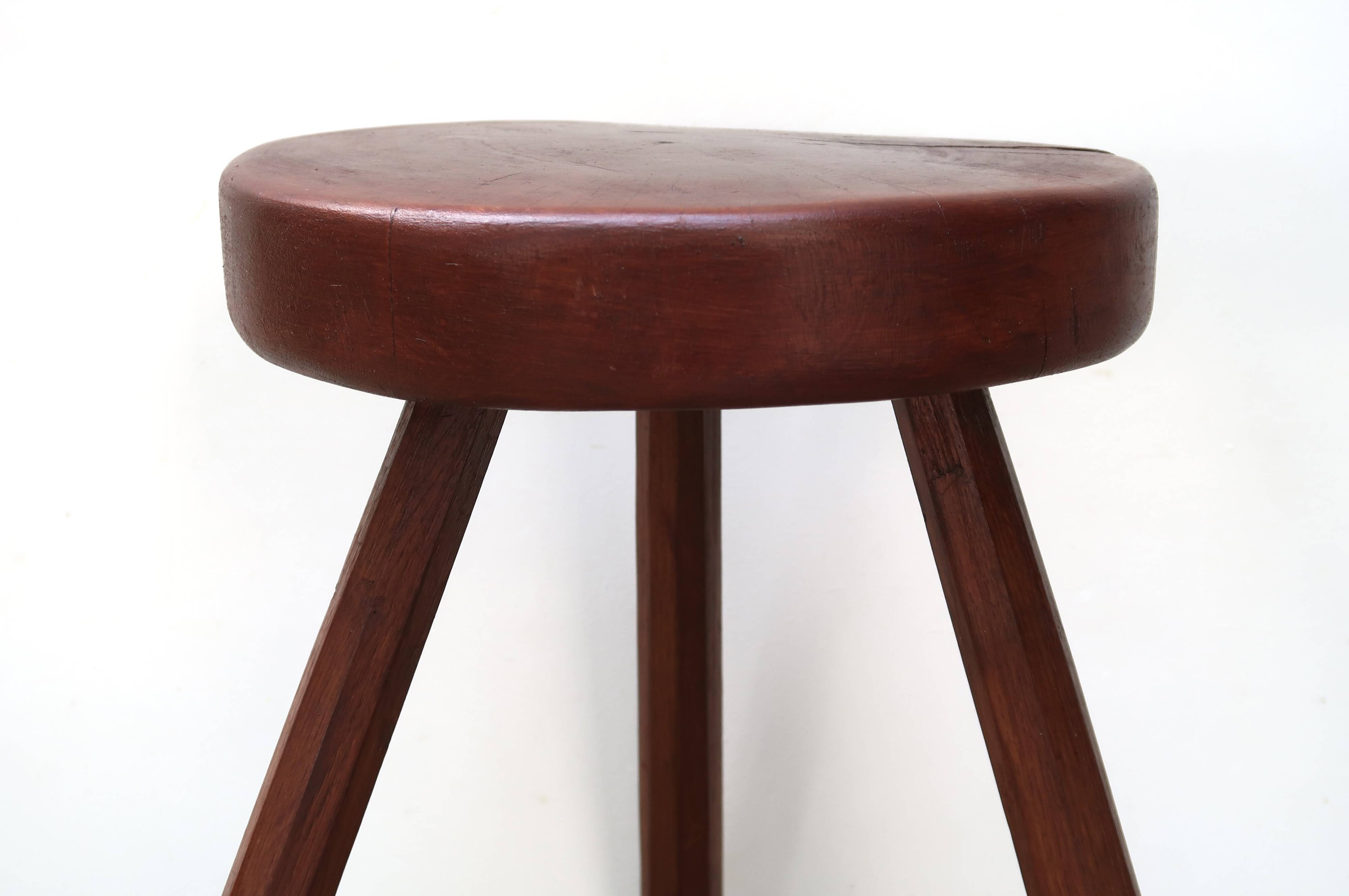 Wabi sabi wooden tripod stool, 1970s