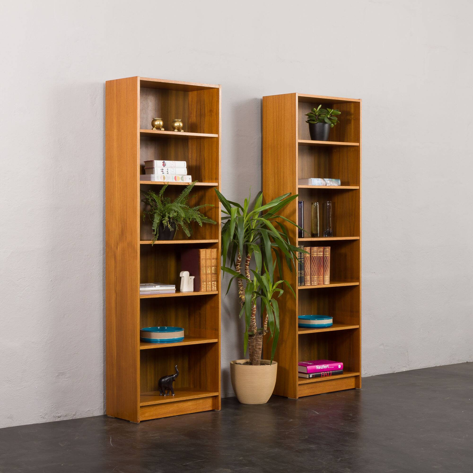 Pair of Danish bookcases in teak, Denmark, 1970s