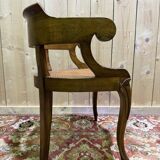 Louis Philippe office chair in walnut and caning
