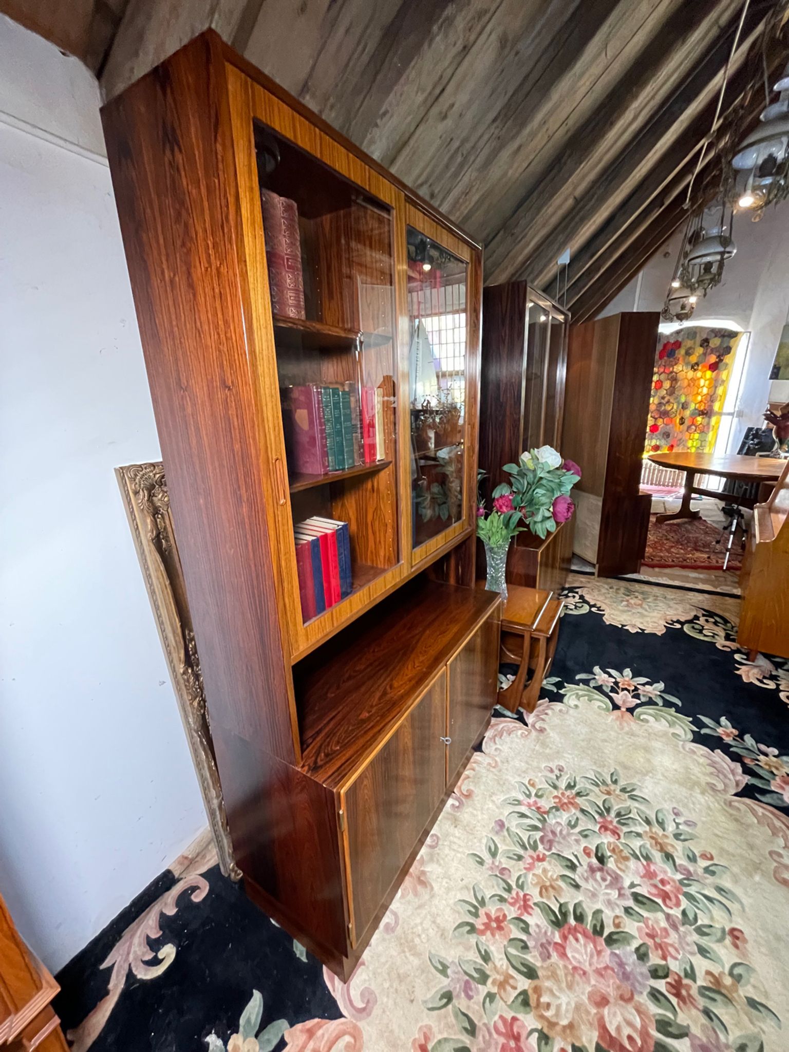 Mid century retro vintage wall unit bookcase danish design by poul hundevad rosewood 1950-1960